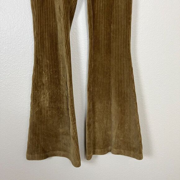 Aerie Women's Size XS Groove Corduroy Pull On Flare Pants Velour Leggings Retro - Picture 9 of 9